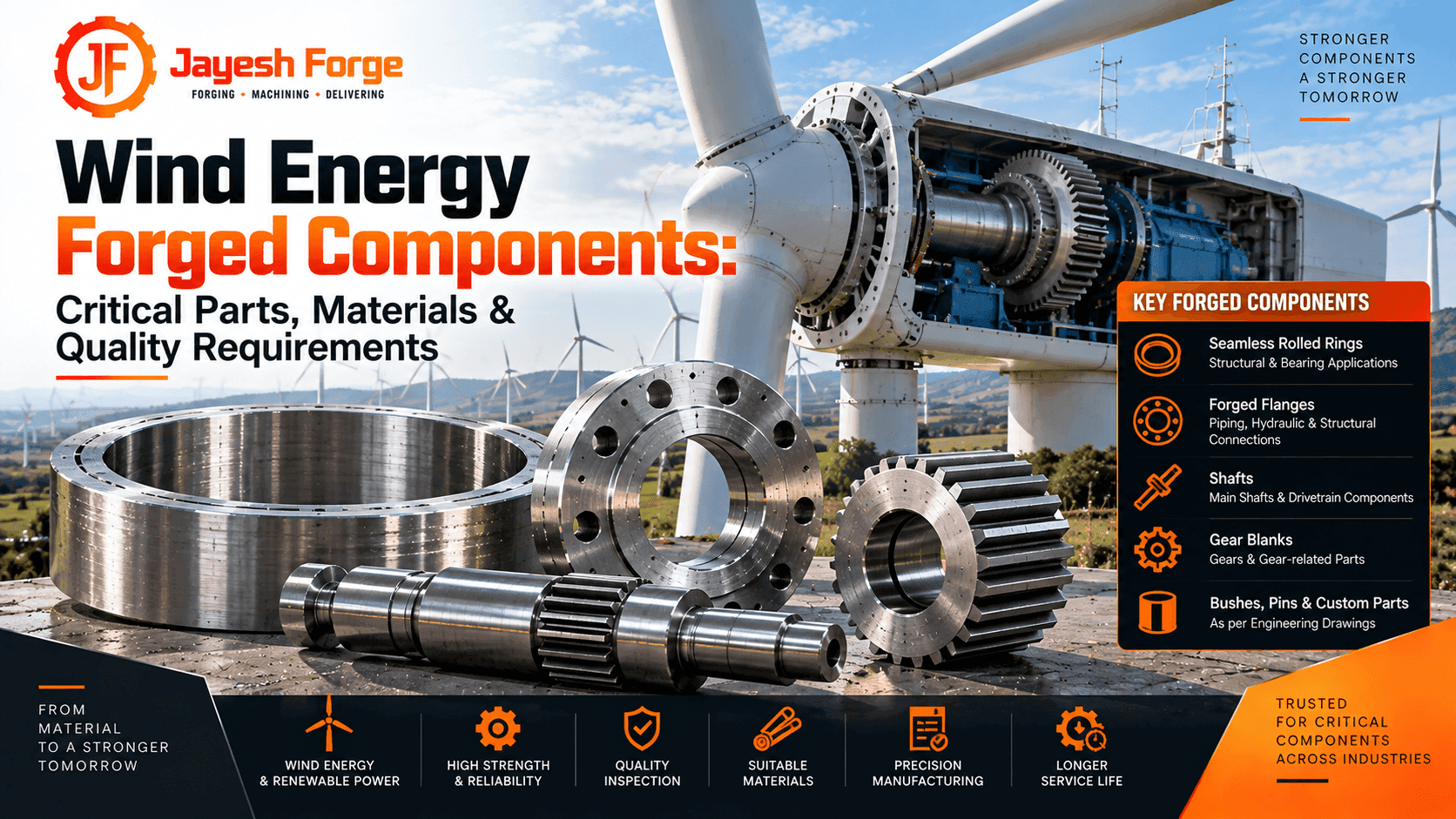 Wind Energy Forged Components: Critical Parts, Materials & Quality Requirements
